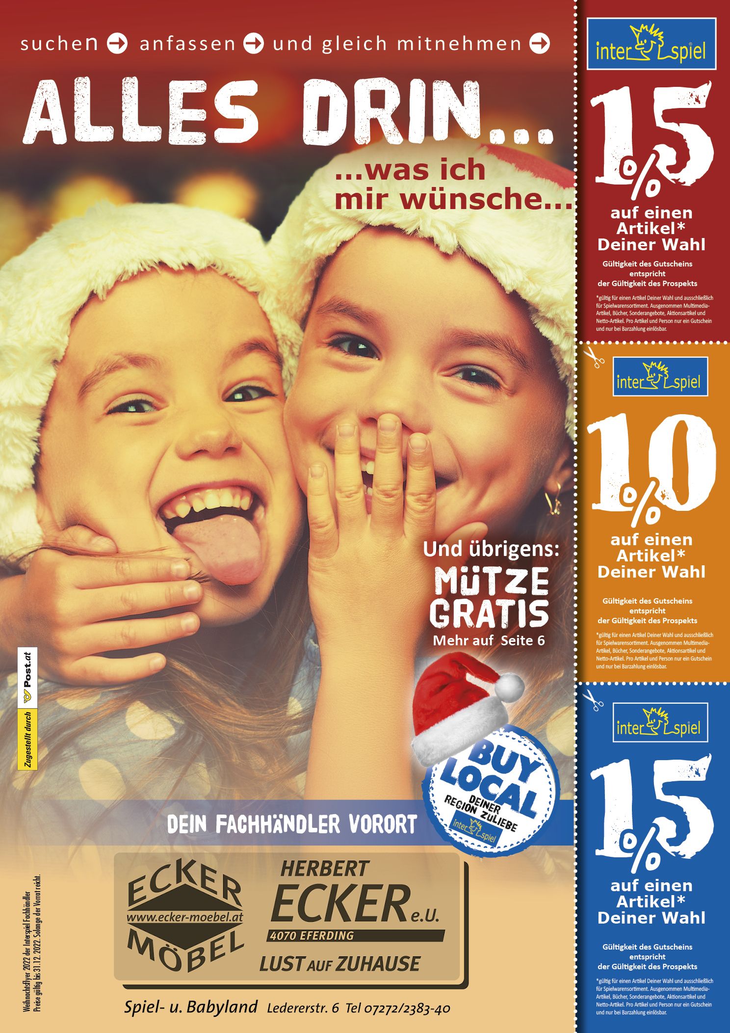 Weihnachtsangebote mit RabattGutscheinen Ecker Möbel Eferding