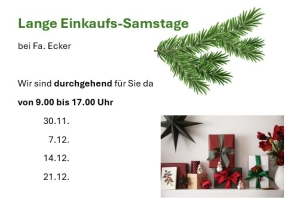 langer Einkaufssamstag 2024 - Ecker Möbel Eferding